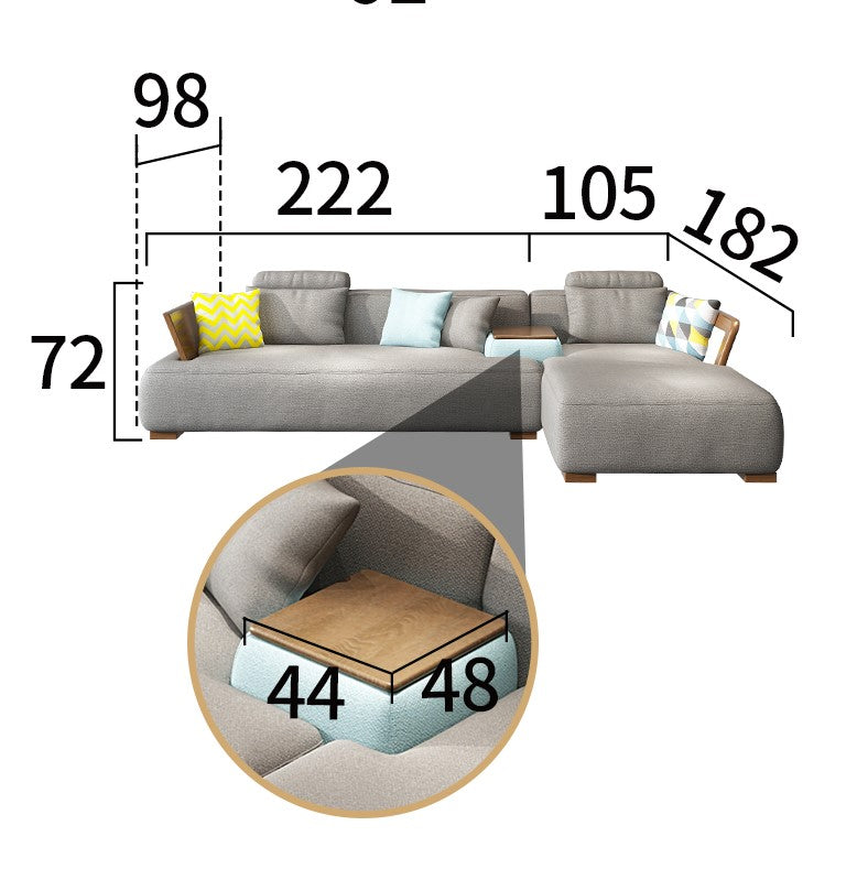 تصفح الان كنبة زاوية من الخشب باللون الرمادي اونلاين | بيوت
