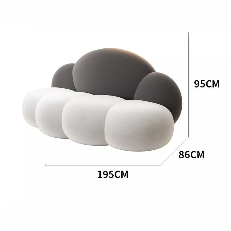 أريكة ثلاثية بشكل سحابة بلونين مختلفين