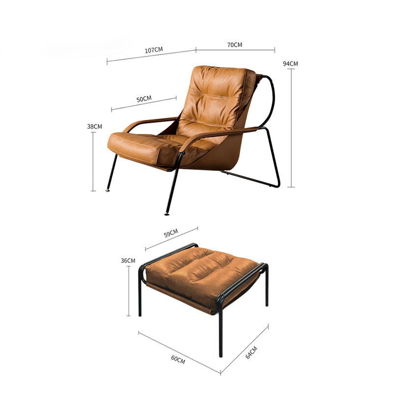 اشتري الأن كرسي مريح من الجلد والمعدن بذراعين ومسند | بيوت