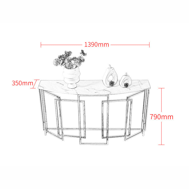 كونسول بسطح رخامي وارجل معدنية