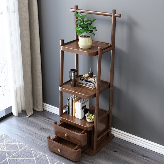 مكتبة بأدراج للتخزين من الخشب