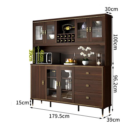 تصفح الان طاولة بوفيه متعدد الرفوف المغلقه مع ادرج | بيوت