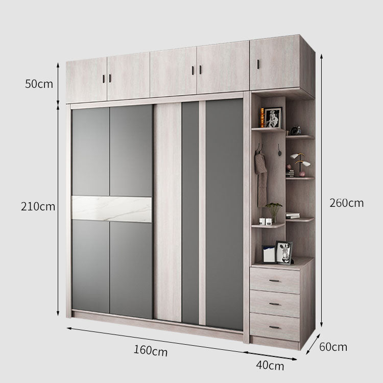 غرفة نوم مكون من 2 كومودينو و سرير و دولاب