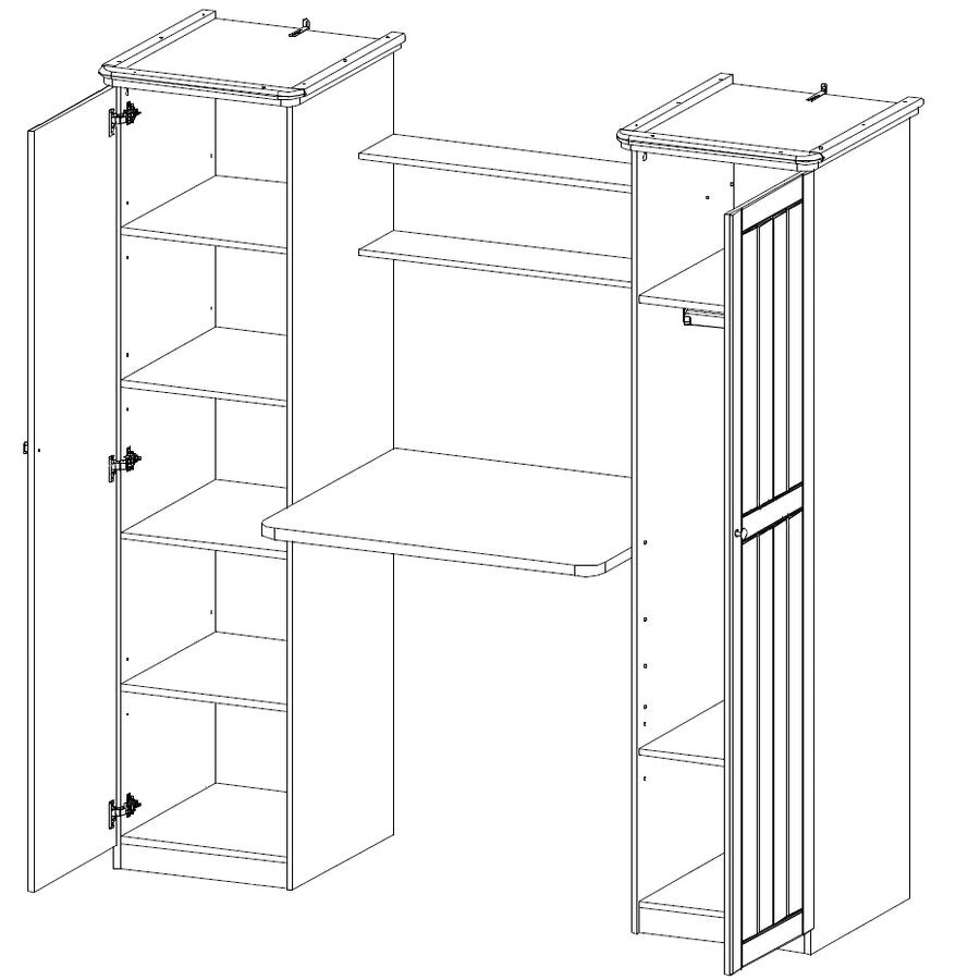 اشتري الان دولاب ملابس اطفالي مدمج بمكتب اونلاين | بيوت