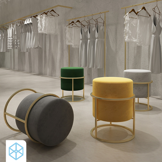 مقعد مخملي بألوان مختلفة