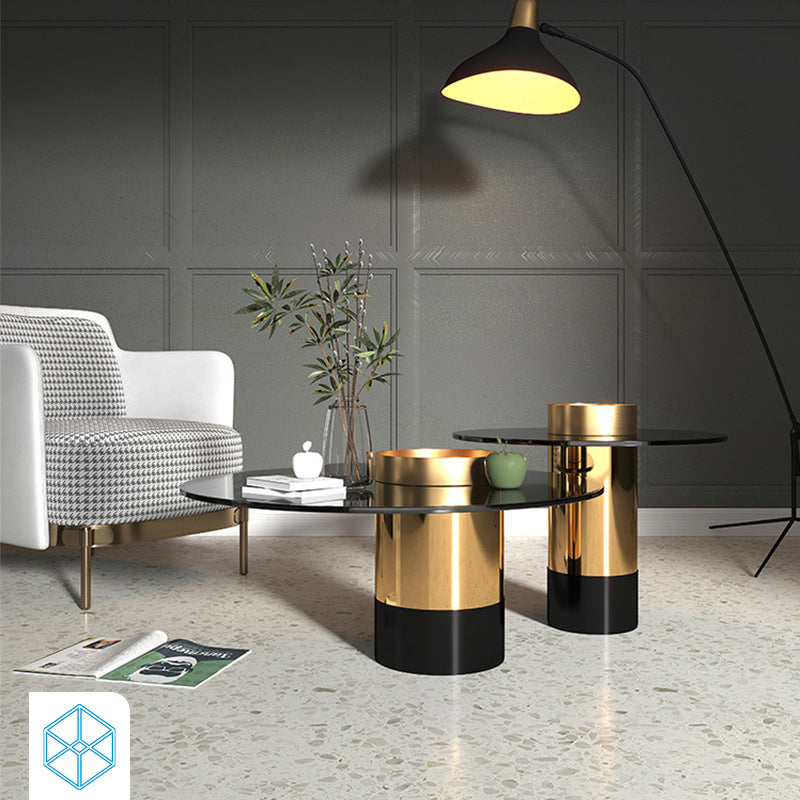 طاولتان قهوة بتصميم عصري وسطح زجاجي لامع