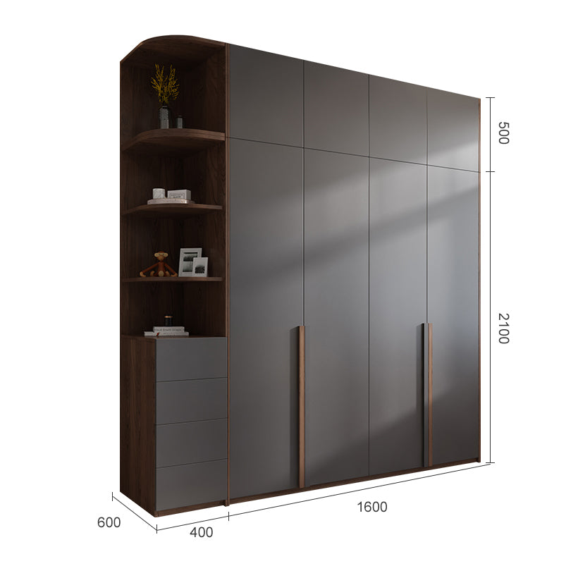 دولاب ملابس من الخشب بأدراج ورفوف للديكور