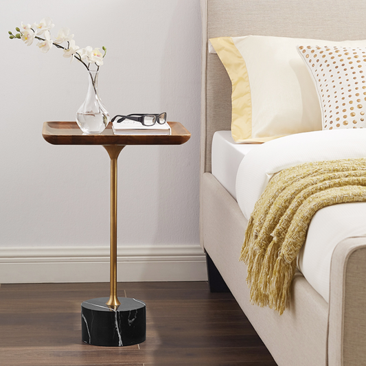 طاولة جانبية فاخرة بقاعدة مستديرة