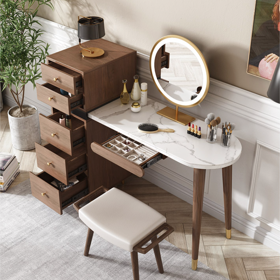 تصفح الان تسريحة غرفة خشبي فاخرة بعدة ادرج اونلاين | بيوت