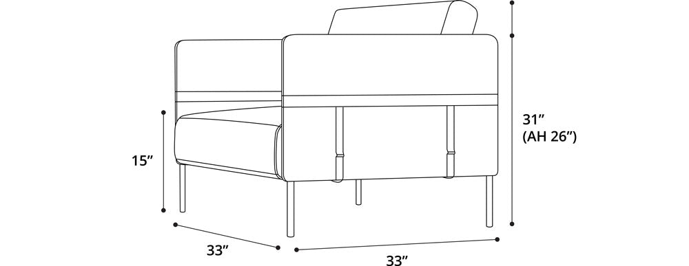 كرسي بذراعين منفرد من الجلد الفاخر