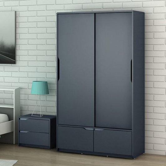 تصفح الان دولاب ملابس باللون الأزرق خشبي باب اونلاين | بيوت