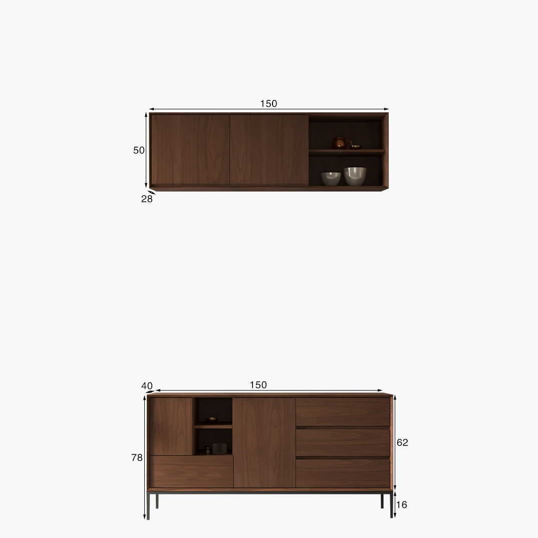 اشتري الان خزينة لغرفة الطعام مع مساحات تخزين معلقه | بيوت