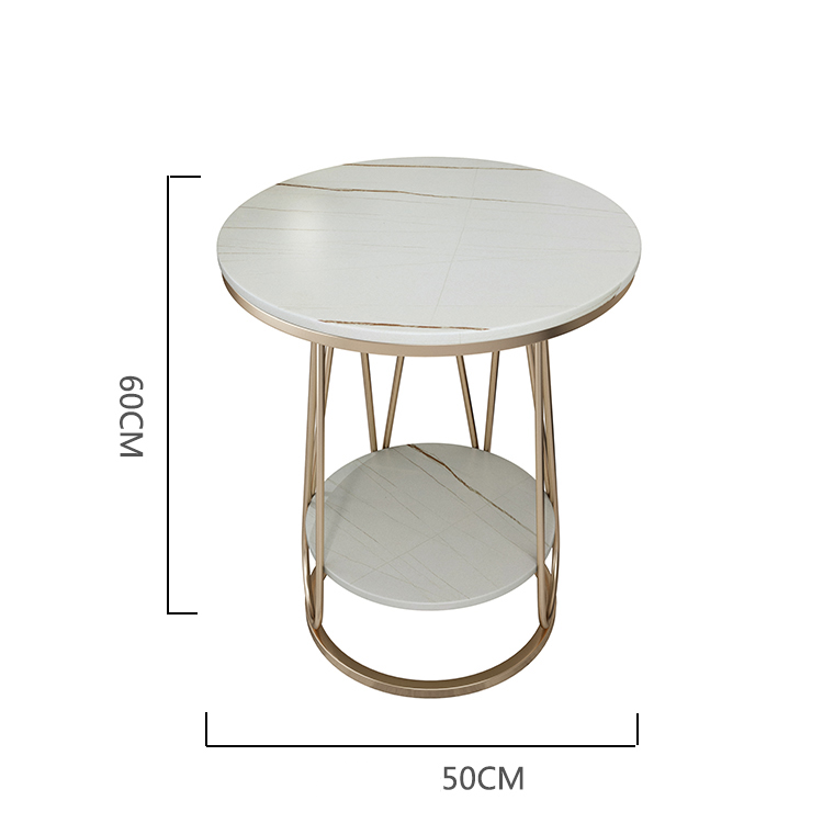 طاولة جانبية بأرجل معدنيه ذهبي