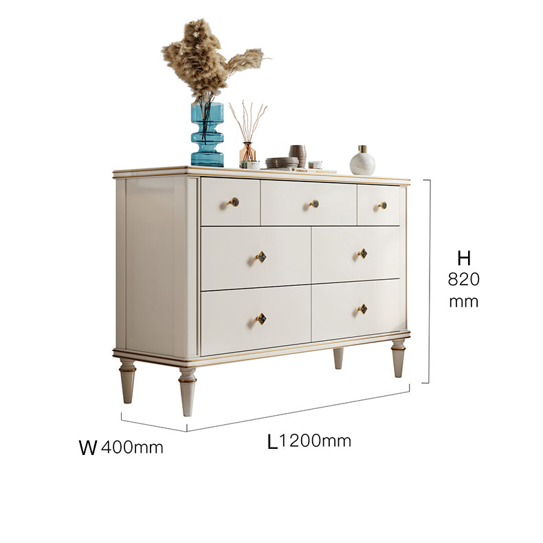 وحدة ادراج ابيض بتصميم كلاسيكي