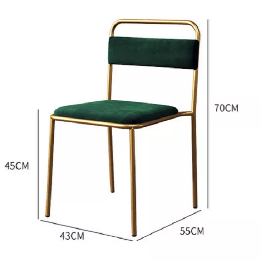 كرسي طعام ستانلس ستيل بمقعد من قماش مخملي