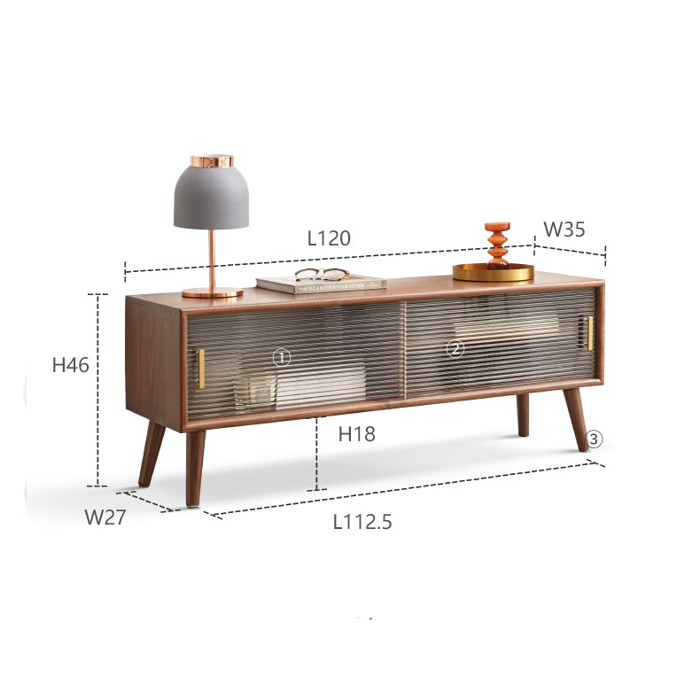 طاولة تلفاز خشب و زجاج