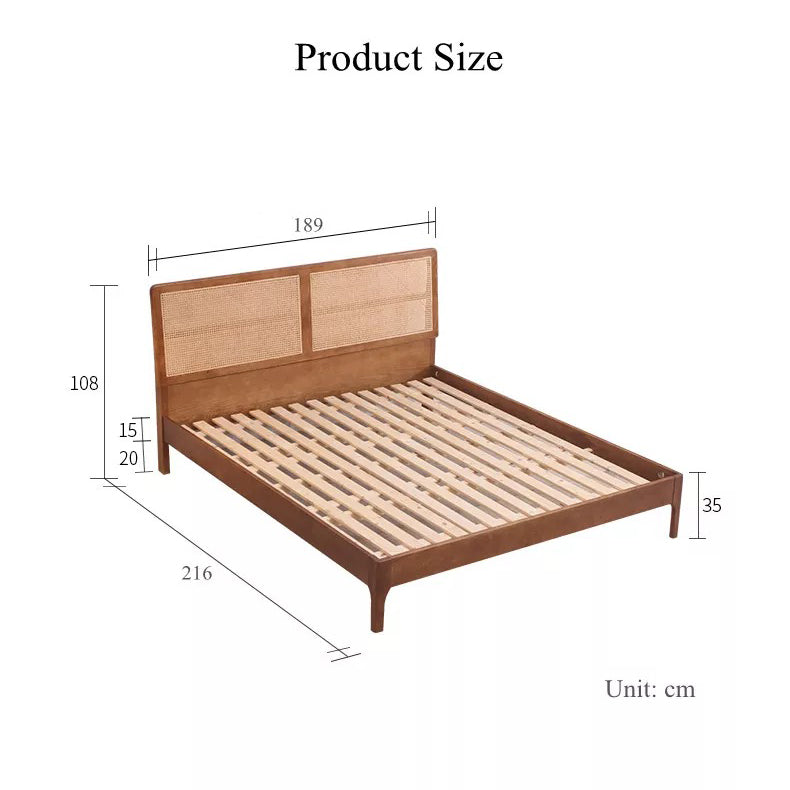 اشتري الان سرير نوم من خشب الزان والروطان اونلاين | بيوت