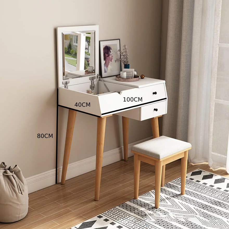 تسوق الان تسريحة غرفة من الخشب باللون الأبيض اونلاين | بيوت