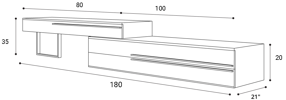 طاولة تلفاز بتصميم أنيق بالوان مميزة