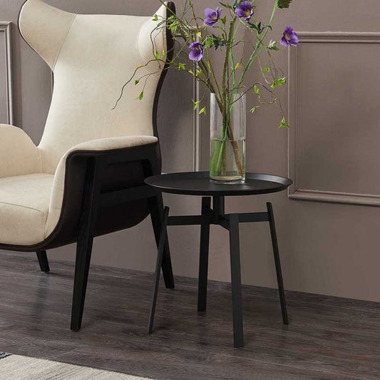 طاولة جانبية معدنية مستديرة