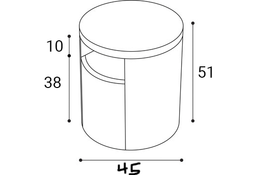 طاولة جانبية دائرية بدرج تخزين وتصميم حديث