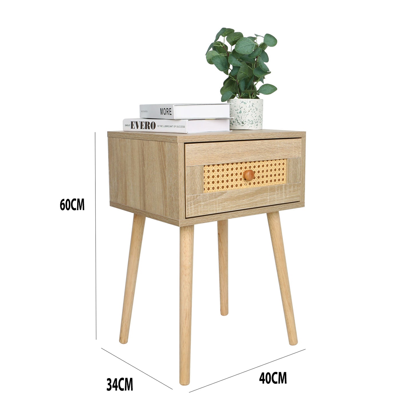 احصل الأن علي طاولة جانبية خشبي بدرج روطان اونلاين | بيوت