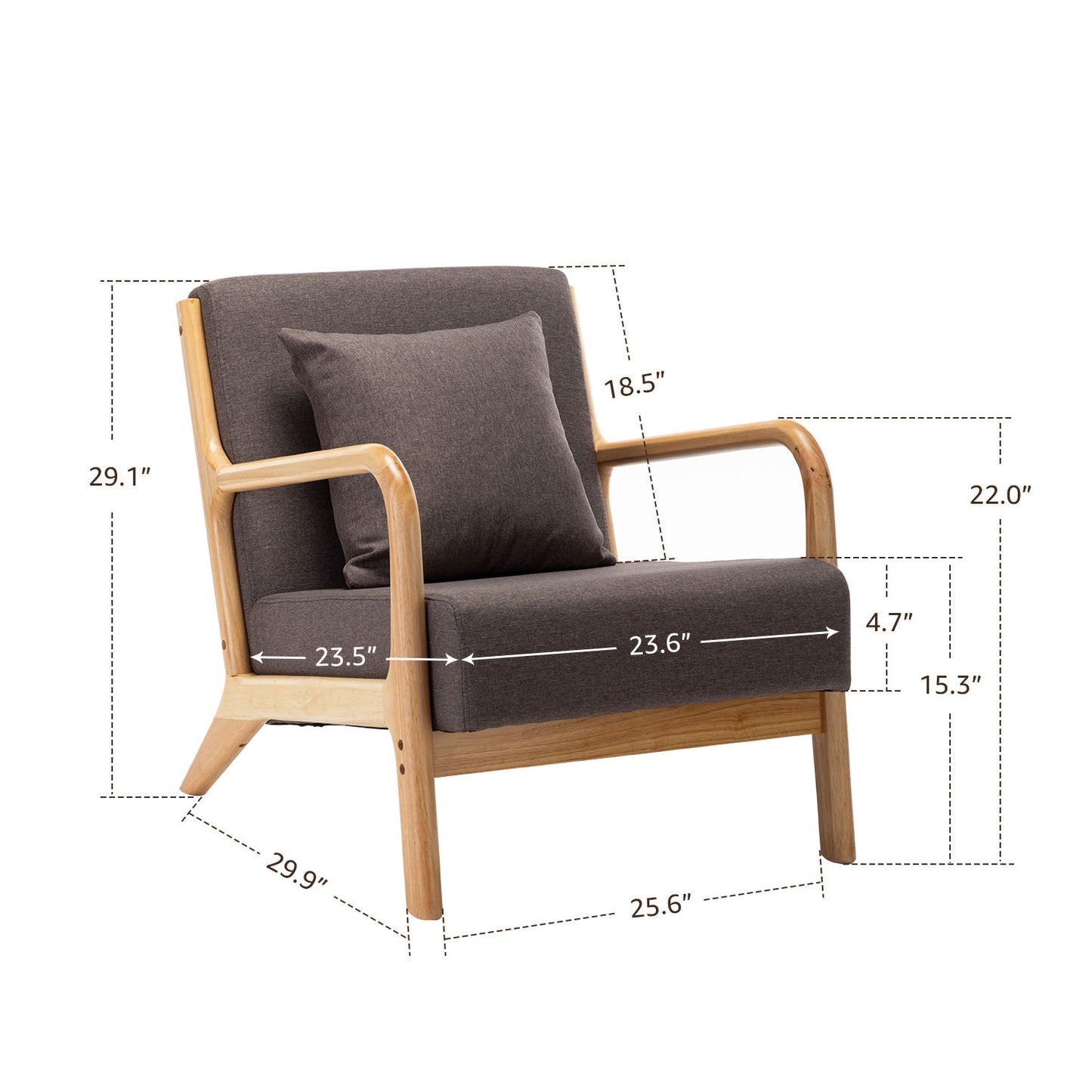 كرسي مفرد من خشب و قماش