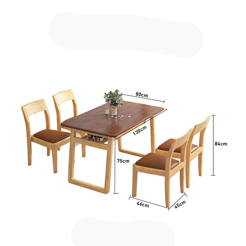 متاح الان طاولة طعام 4 كراسي بمقعد من الجلد والخشب | بيوت