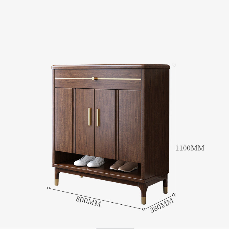 خزانة احذية من الخشب مع درج للتخزين