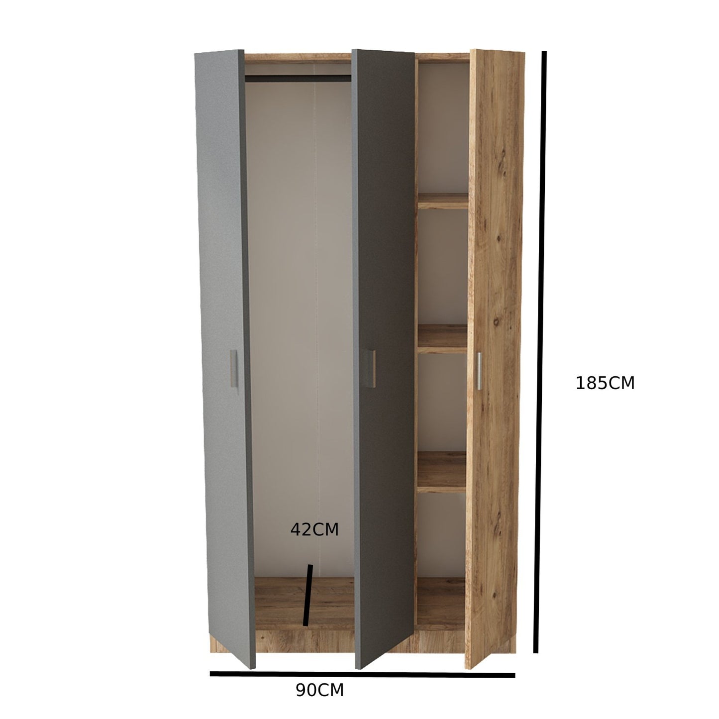 دولاب علاقة ملابس و 3 ارفف