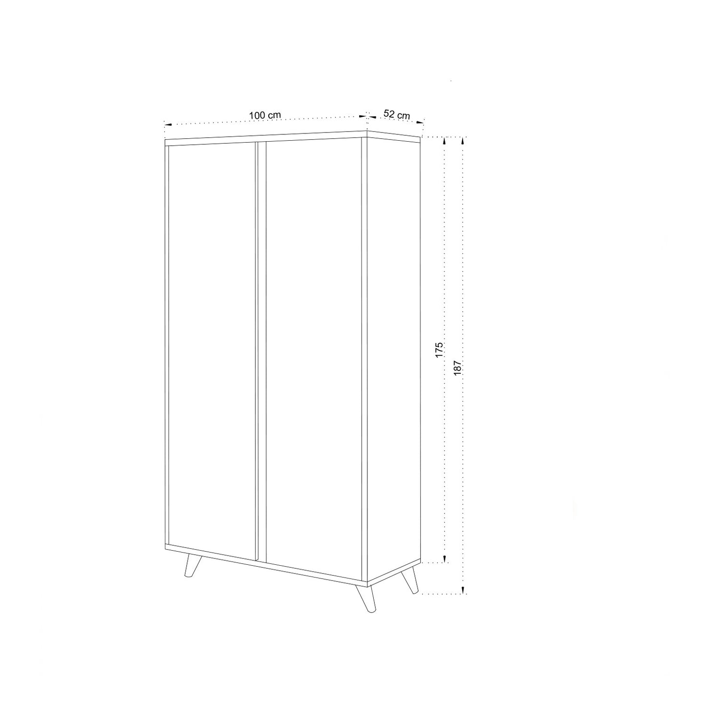 دولاب يتكون من 4 أرفف من جهة و علاقة ملابس و رف من جهة اخرى