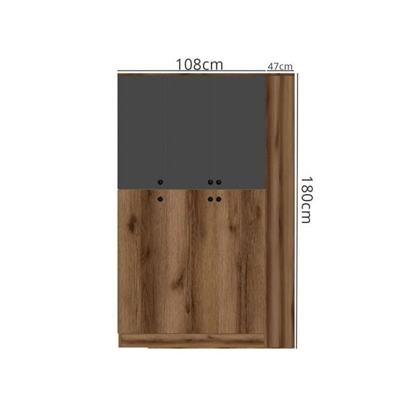 دولاب من 6 أرفف علوية مقسمة + 2 علاقة ملابس