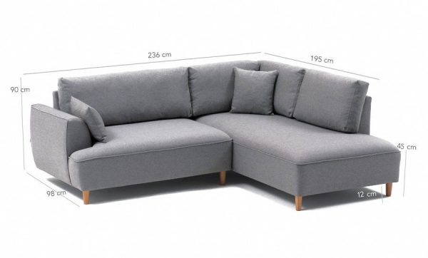 تصفح الان اونلاين كنب زاوية انيق جدا باللون الرمادي | بيوت