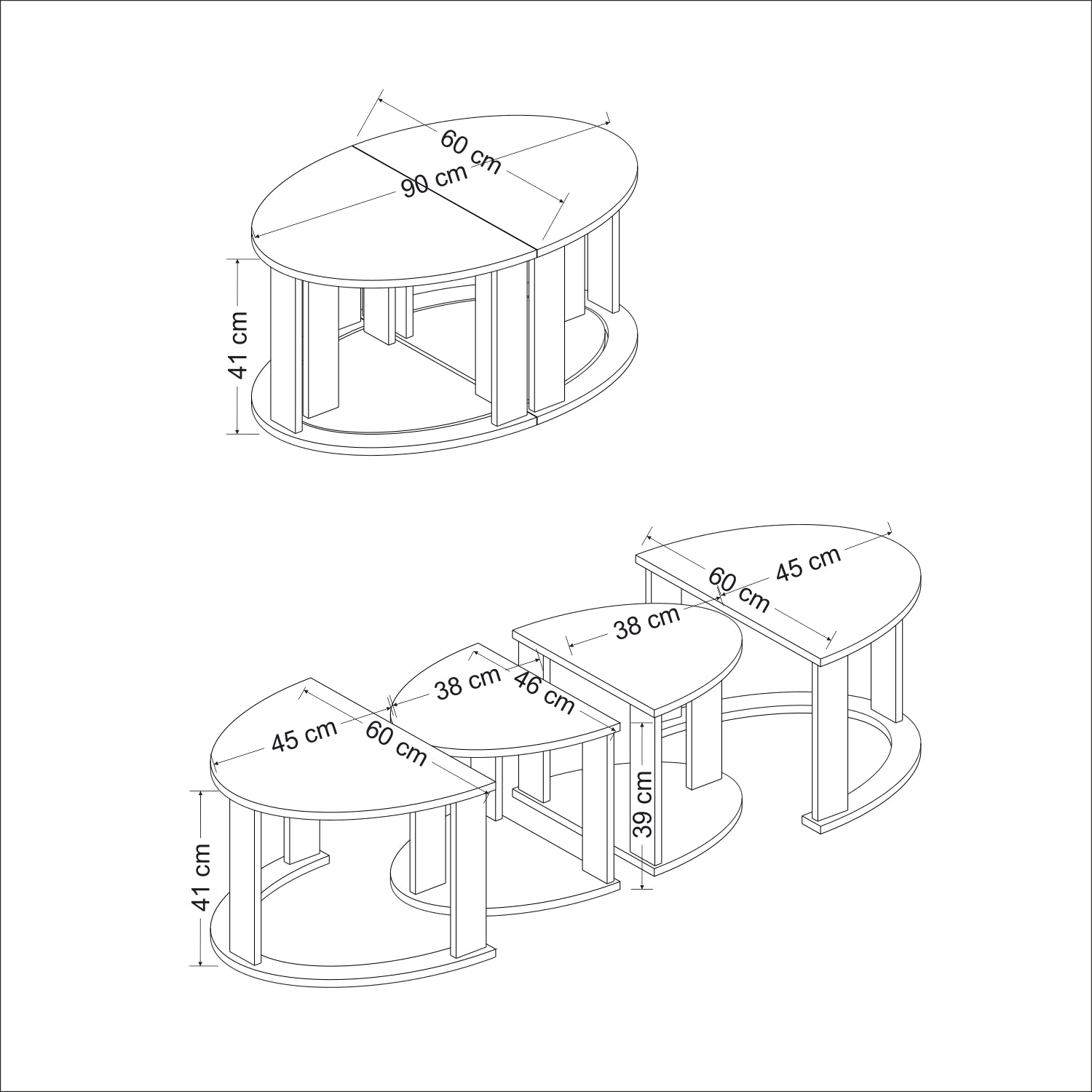 اشتري الان مجموعة طاولات قهوة قابله للطي اونلاين من موقع | بيوت
