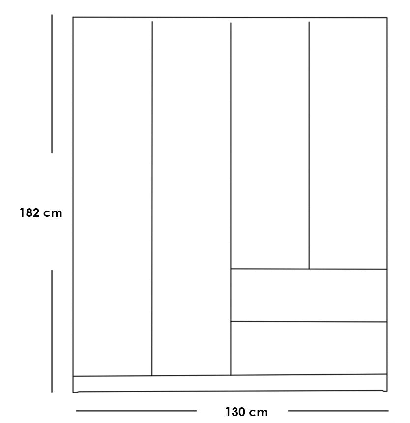 دولاب يتكون من وحدتين تخزين 3 أرفف 2 درج