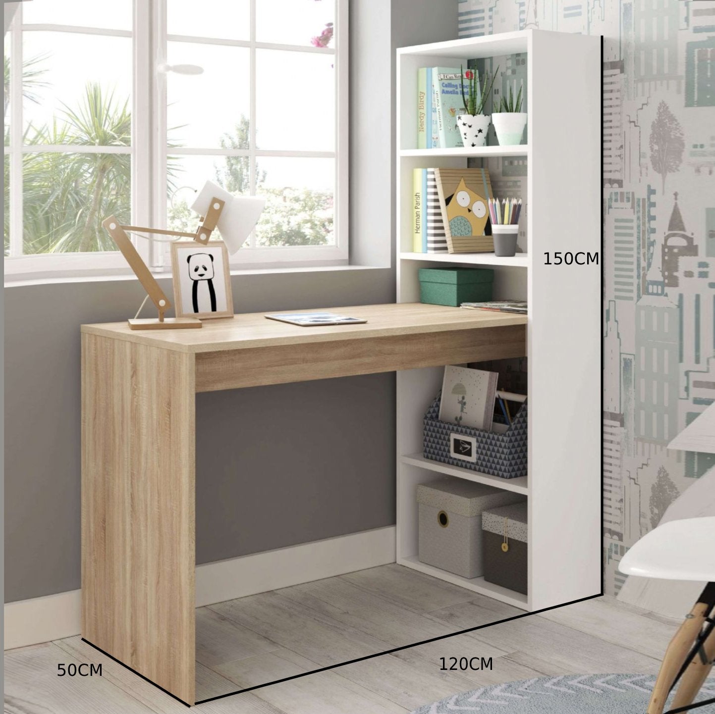 مكتب مميز فى تصميمه أرفف مفتوحة