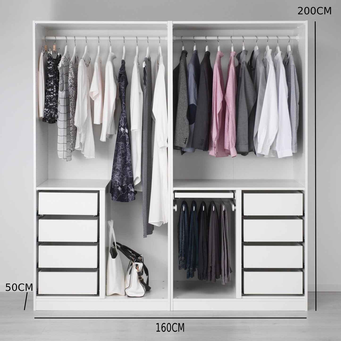 دولاب بعلاقة ملابس مع ادرج