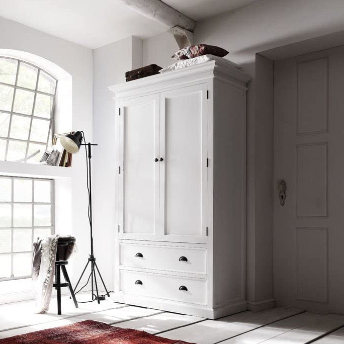 متوفر الان دولاب ملابس باللون الأبيض بعلاقة ملابس | بيوت