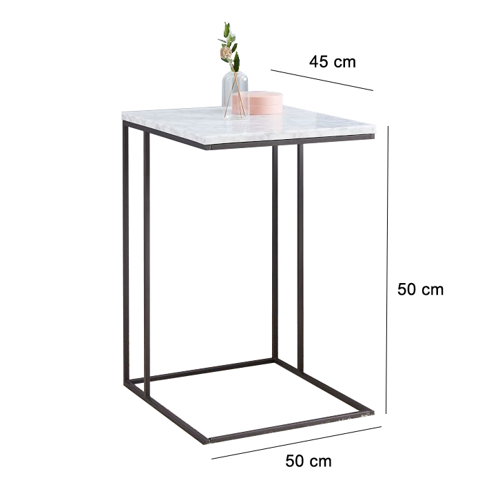 طاولة جانبية بسطح من بديل رخام