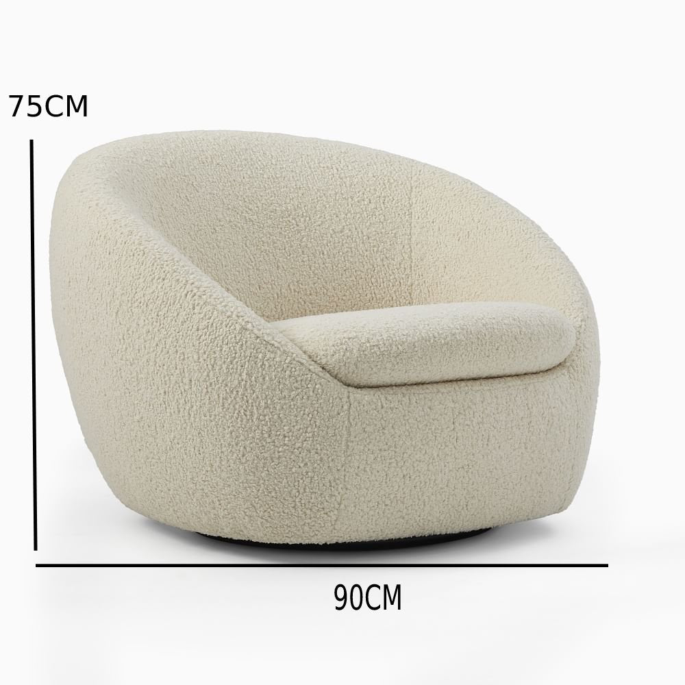 كرسي بهيكل خشب دائري كاكي