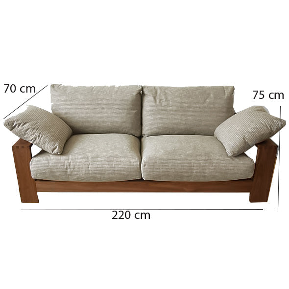 كنبة من خشب عالي الجودة بقماش رمادي