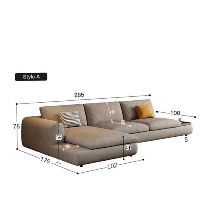 اريكة قماش فاخرة علي شكل ال