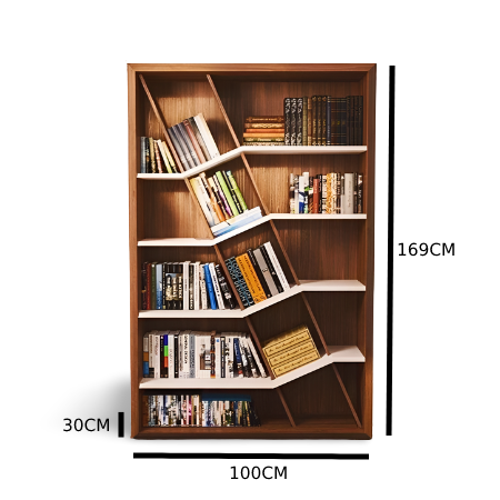 وحدة أرفف للكتب بتصميم مميز