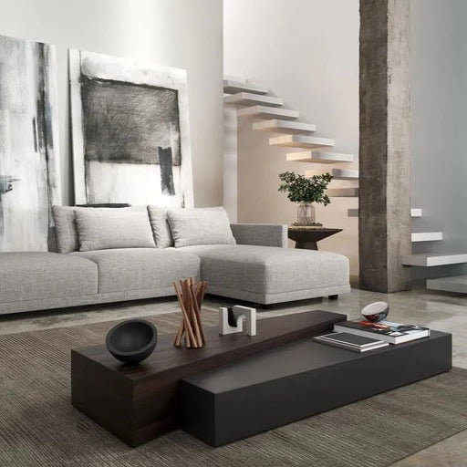 طاولة قهوة لغرفة المعيشة بتصميم هندسي مميز