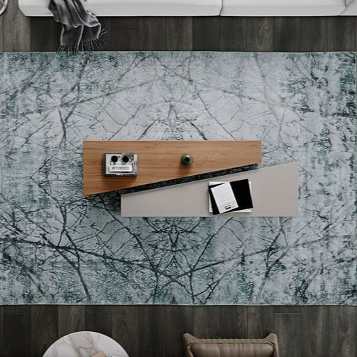 طاولة قهوة لغرفة المعيشة بتصميم هندسي مميز