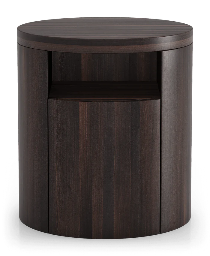 طاولة جانبية دائرية بدرج تخزين وتصميم حديث