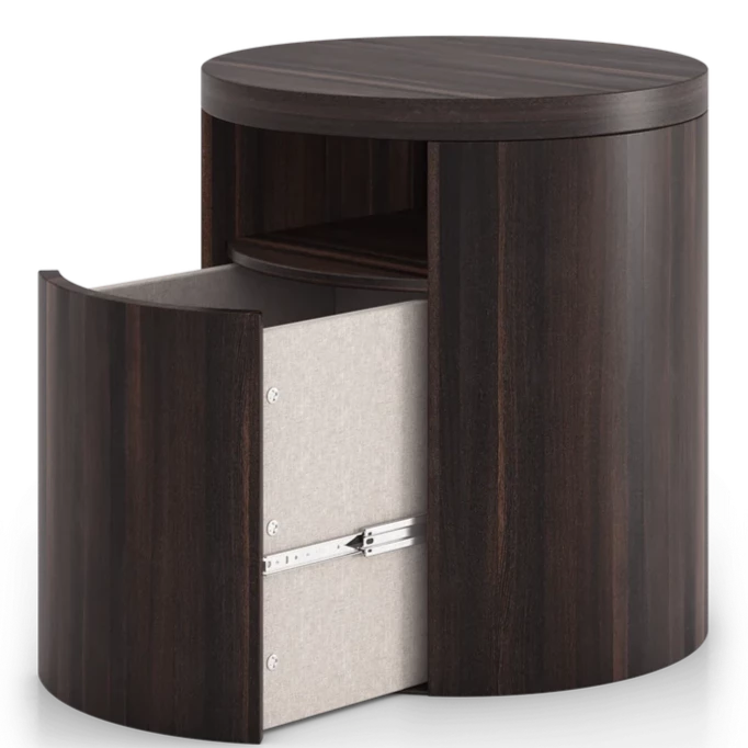 طاولة جانبية دائرية بدرج تخزين وتصميم حديث