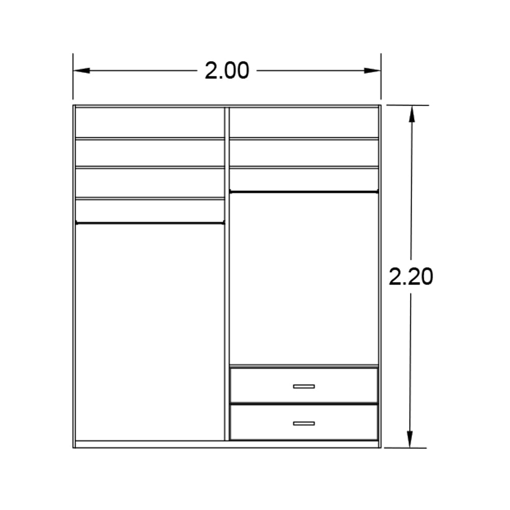 دولاب ابواب منزلقه بارففف و ادرج و علاقة ملابس