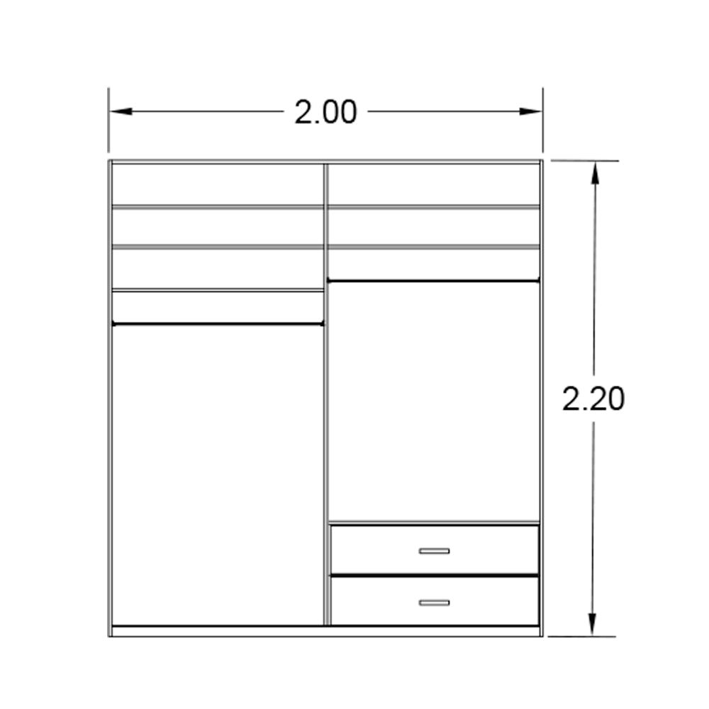 دولاب بوحدة تخزبن و بارفف و علاقة ملابس