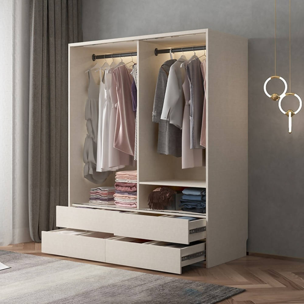دولاب ملابس ابيض بتصميم بسيط